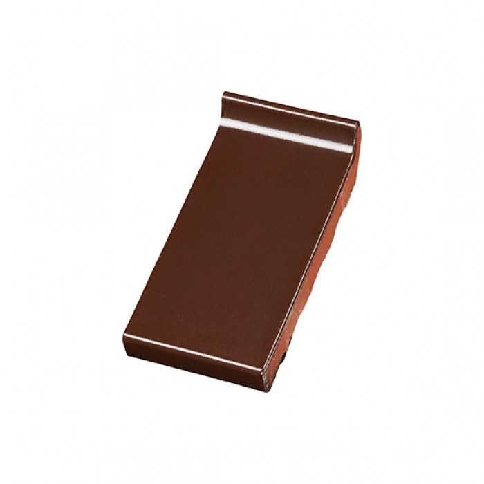 Клинкерный водоотлив Terca Dark brown глазурованный, 215х105х30 мм